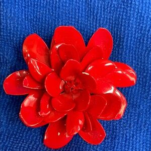 Red Floral Brooch